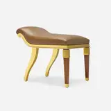 Émile-Jacques Ruhlmann, Stool, gilt wood, mahogany, leatherette