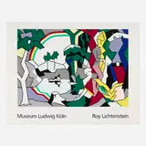 Roy Lichtenstein, Landscape with Figures and Rainbow, poster for Museum Ludwig Köln, 1989, screenprint in colors