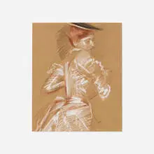 Paul César Helleu, Young Woman with Red Hair, conté crayon on paper