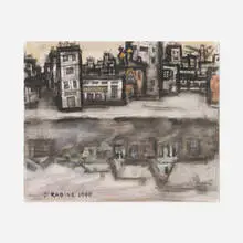 Oskar Rabine, Untitled, 1999, graphite, ink, watercolor and offset lithograph collage on paper