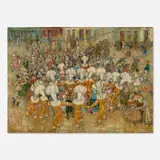 Fernand Verhaegen, Carnival of Binche, oil on canvas