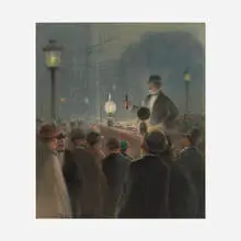 Manuel Robbe, Marché Paris, pastel on paper