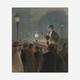 Manuel Robbe, Marché Paris, pastel on paper