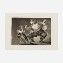 Francisco Goya, Bobalicón (Tras el vicio viene el fornicio) (from the Los disparates series), 1816-19, etching, aquatint, drypoint and engraving on laid paper