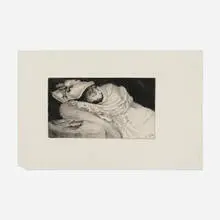 James Tissot, La dormeuse, 1876, drypoint