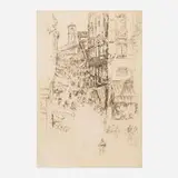 James Abbott McNeill Whistler, The Rialto (from Twenty-six Etchings (the Second Venice Set)), etching and drypoint