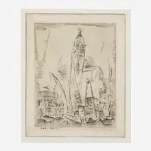 John Marin, Woolworth Building, No. 2, 1913, etching and drypoint