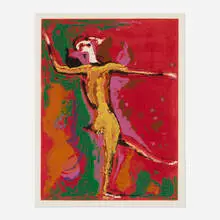 Marino Marini, Ballerino, 1974, etching and aquatint in colors