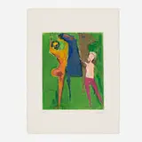 Marino Marini, Shakespeare I, Sheet VII, 1977, etching, drypoint and aquatint in colors