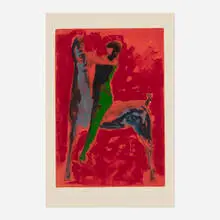 Marino Marini, Gran Cavaliere, 1978, etching and aquatint in colors