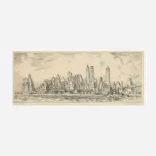 Reginald Marsh, New York Skyline, 1936, etching
