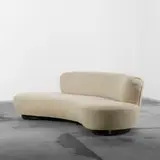 sofa by Vladimir Kagan, c. 1975, upholstery, lacquered wood, sold Sep 2011