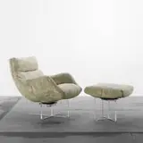 Cosmos lounge chair and ottoman by Vladimir Kagan, c. 1968, upholstery, acrylic, sold Sep 2011