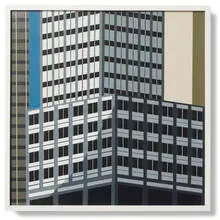 Robert Herrmann, Tobacco Building, 1966, oil on masonite