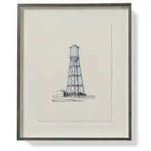 William Steiger, Water Tower, 2004, colored pencil and graphite on paper