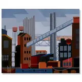 Elbie Wilson, Plant at River Rouge, c. 1940, oil on board