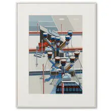 Edmund Lewandowski, Rooftops, 1994, gouache on paper