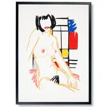 Monica Sitting with Mondrian by Tom Wesselmann, 1989, screenprint on paper, sold Sep 2011