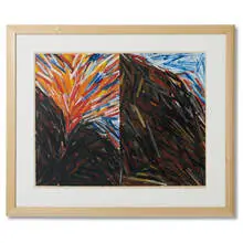 Charles Arnoldi, Volcano Landscape, 1981, oil on paper