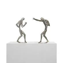 boxers by Franz Hagenauer, c. 1940, nickel-plated brass, sold Sep 2011