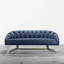 Ward Bennett, sofa, c. 1965, leather, aluminum