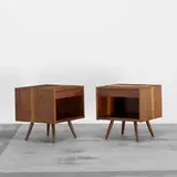 nightstands, pair by George Nakashima, c. 1970, American black walnut, sold Sep 2011