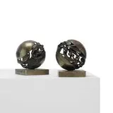 Edgar Brandt, Mistletoe bookends, pair
