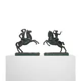 Gerhard Schliepstein, bookends, pair, c. 1925, cast bronze