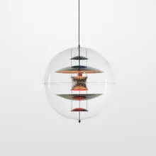 VP Globe by Verner Panton, 1969, acrylic, enameled and chrome-plated steel, sold Sep 2011