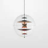 Verner Panton, VP Globe, 1969, acrylic, enameled and chrome-plated steel