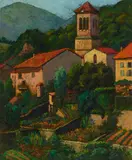 Harry Lachman, L'Eglise de St. Nazaire, oil on canvas