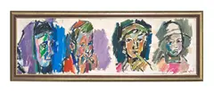 Pinchas Litvinovsky, A group of people, oil on canvas
