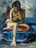 Armand Tatossian R.C.A., Femme Assise, oil on canvas