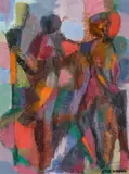 Atle Urdal, Figural abstraction, oil on panel
