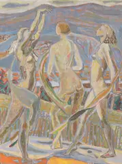 Atle Urdal, A dancing trio, oil on board