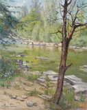 Marie K. H. Tannaes, Along the creek, oil on canvas