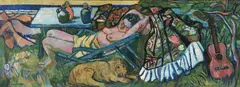 Continental School, Summertime repose, oil on canvas