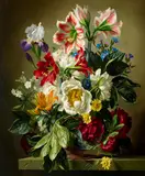 Gerald Cooper, June flowers, oil on Masonite
