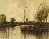 William Alfred Gibson, A hay barge on a canal