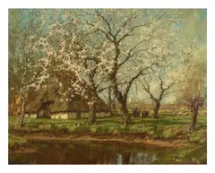 Arnold Marc Gorter, A spring landscape, oil on canvas