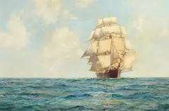 Montague Dawson, The White Star - fair weather - fine voyage, oil on canvas