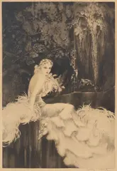 Orchids (Holland, Catania & Isen 466) by Louis Icart, 1937, Etching and drypoint with touches of hand-coloring on wove paper, sold Apr 2023