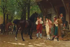 Charles Édouard Delort, The horse trader, oil on canvas