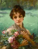 Conrad Kiesel, The wild roses, oil on canvas