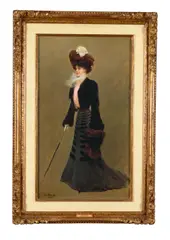 Jean Béraud, Une elegante Parisienne, oil on canvas