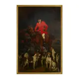 A portrait of Lord R. Alison Johnson on horseback with his hounds ready to set out by Charles Wellington Furse Ara, oil on canvas, offered Apr 2023