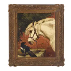 John Emms, Farm friends, oil on canvas