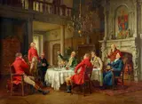 Margaret Dovaston, The toast, oil on canvas