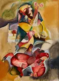 Alexandra Nechita, Sing like a Red Dog, 1996, oil on canvas