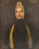 Sir Godfrey Kneller, Portrait of a lady, half length, in widow's weeds, within a painted oval, oil on canvas